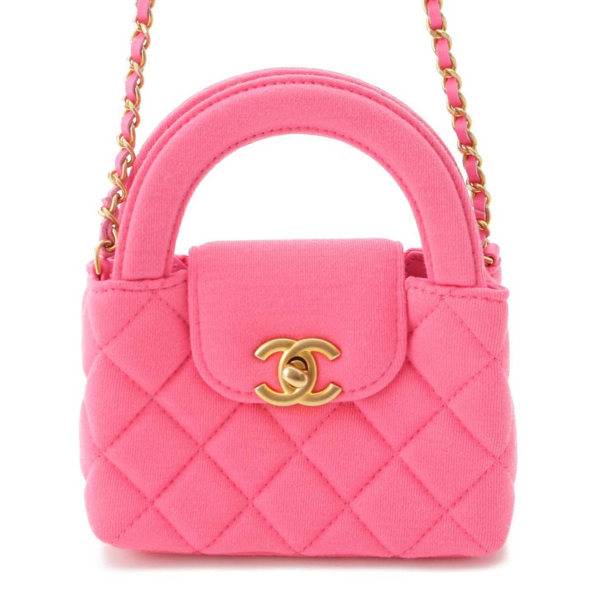 シャネル Chanel マトラッセ コットン ミニ ショッピングバッグ 