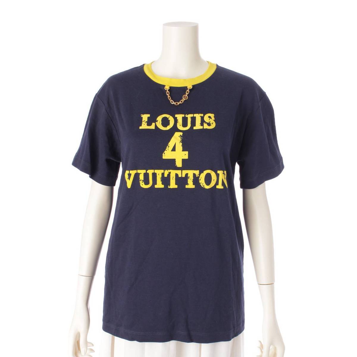 ルイヴィトン Louis Vuitton Louis 4 Vuitton プリント カットソー Tシャツ トップス 1ABCV4 ネイビー 5