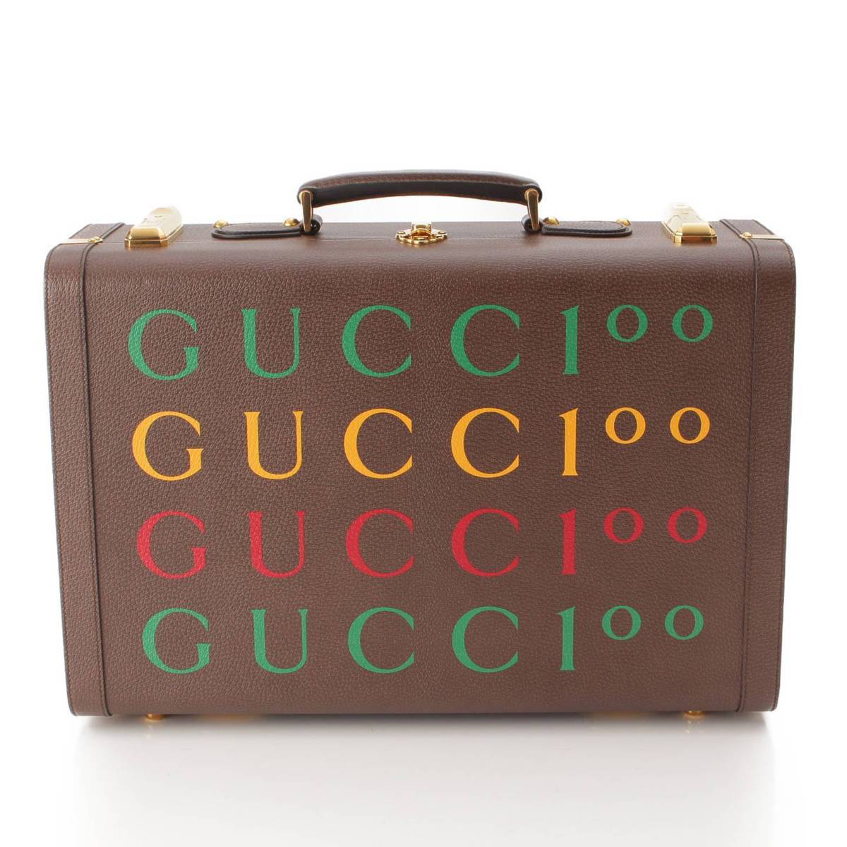 グッチ Gucci 100周年記念コレクション レザー アタッシュ スーツケース トランク 611642 ブラウン