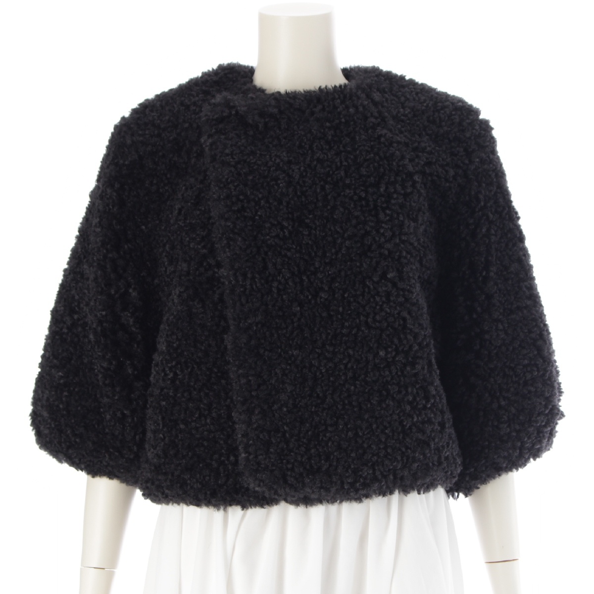 nCN HYKE FAUX SHEARLING CROPPED JACKET t@[ VAO NbvhWPbg AE^[ 17405 ubN S